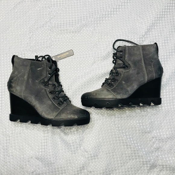 Sorel Joan uptown lace nubuck leather wedge boots - Picture 3 of 10